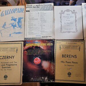 Vintage Piano Sheet Music Lot 8 Beethoven Schubert Czerny Berens Lake Lane